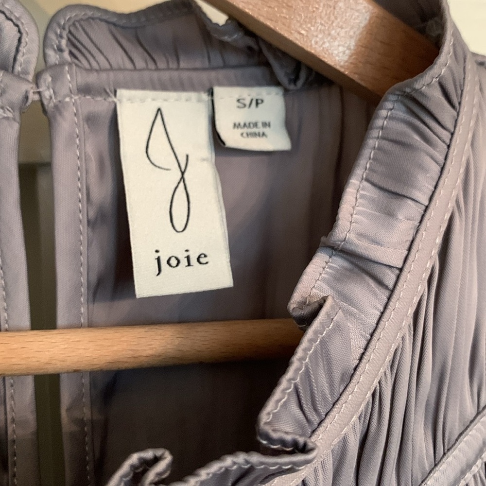 Joie Soft Pearl Grey Mauve Satin Flutter Sleeve B… - image 7